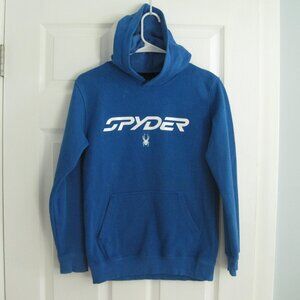 Spyder Boys Royal Blue Hoodie Size L 14-16 Kangaroo Pockets Sweatshirt